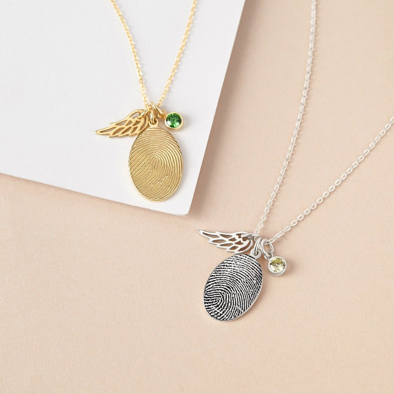 Personalized Memorial Fingerprint Necklace