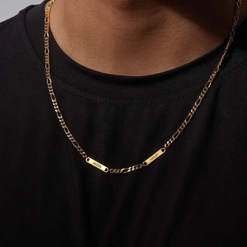 Engraved Father's Day Necklace with Kids' Names