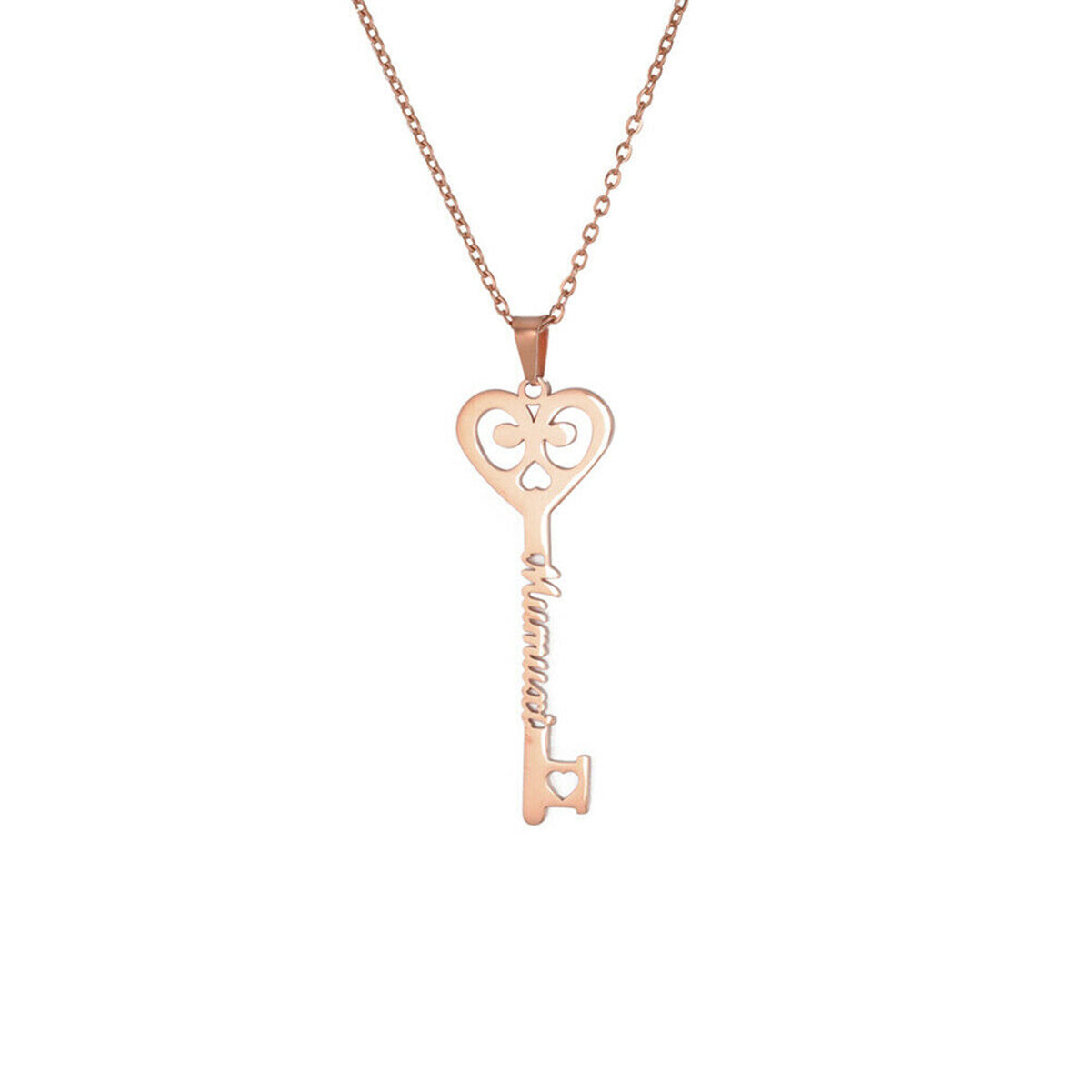 Custom Key Name Necklace | Personalized Stainless Steel Pendant for Women & Couples