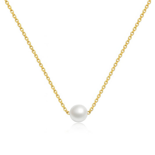 Pearl Gold Plated Stainless Steel Necklace