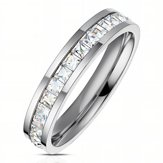 Crystal Cubic Zirconia Stainless Steel Ring