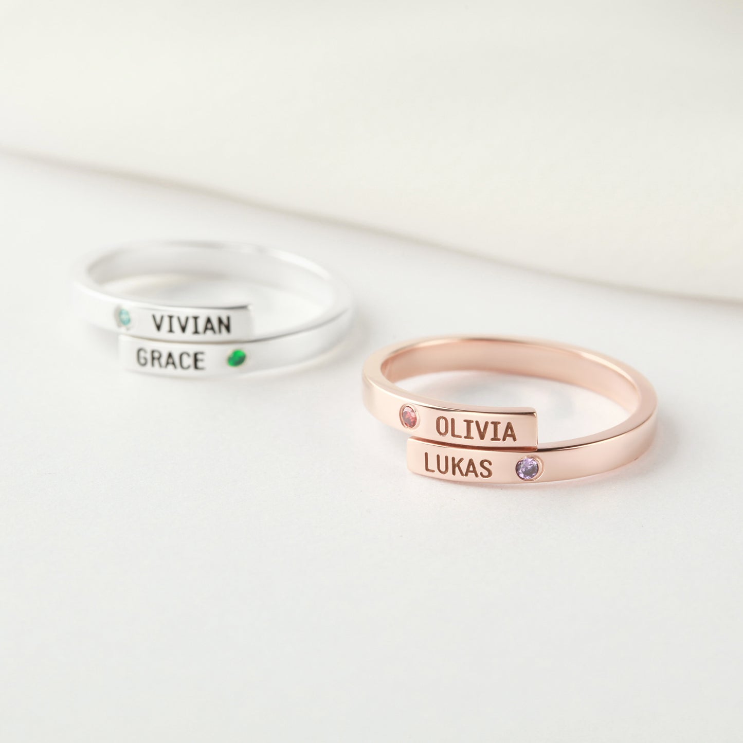 Mom Ring with Kids’ Names & Birthstones